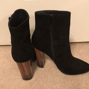 Ankle black suede boots